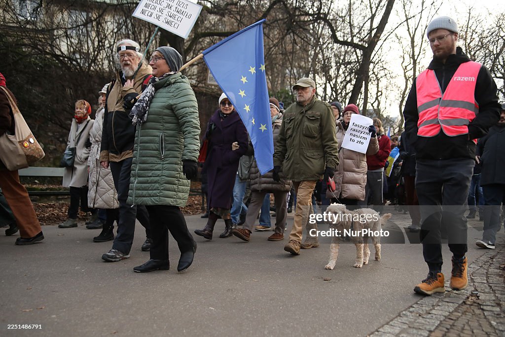 9th Anti-Fascist March In Krakow