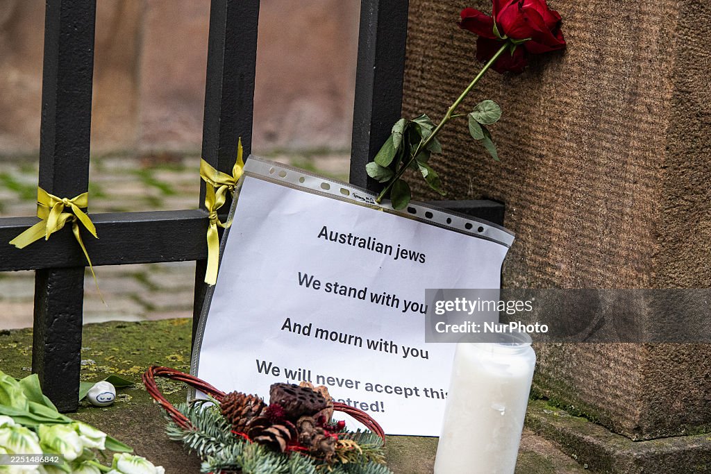 Flowers In Front Of The Copenhagen Synagogue