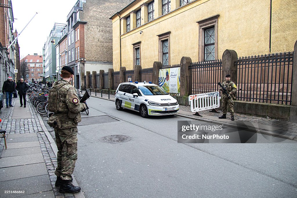 Flowers In Front Of The Copenhagen Synagogue