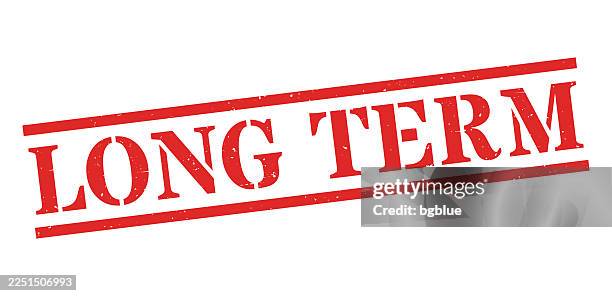 long term - red rubber stamp on blank background - long time stock illustrations