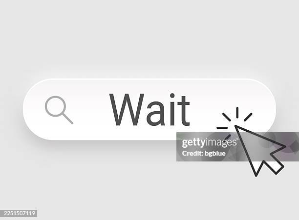 wait - search bar with cursor on blank background - 3d mouse pointer stock illustrations
