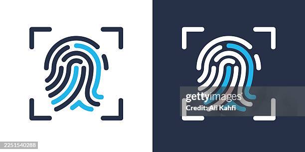 fingerprint security glyph solid icon. solid icon that can be applied anywhere, simple, pixel perfect and modern style. - software development person stock illustrations