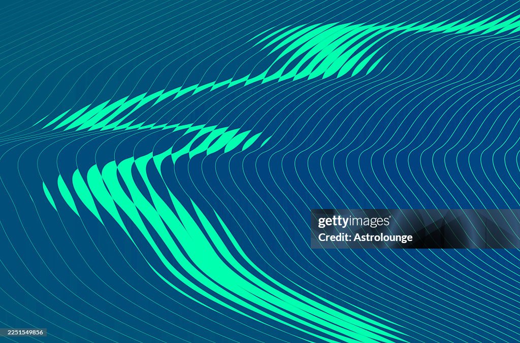 Wavy Halftone Lines Color Gradients