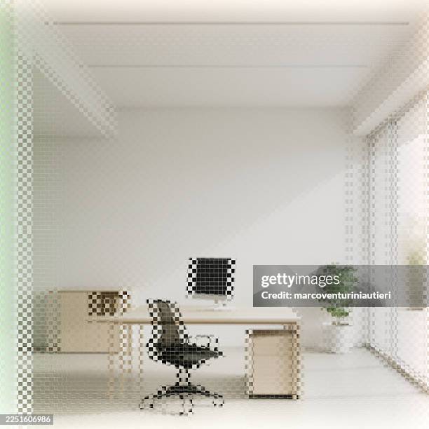 digitised office interior - virtual desktop stock pictures, royalty-free photos & images