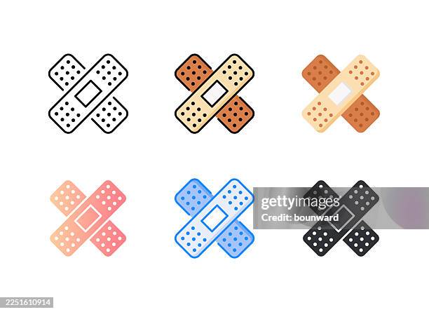 plaster icon. 6 different styles. editable stroke. - plastering services stock illustrations