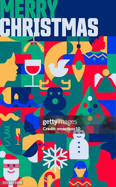 abstract geometric christmas theme - mistletoe background stock illustrations