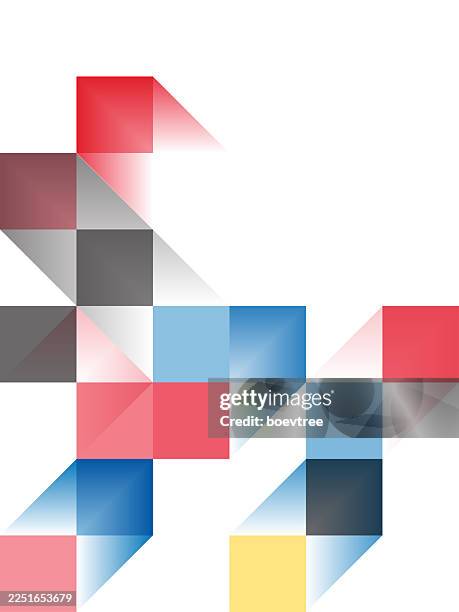 red gradient check geometric shapes pattern background,fashion design effect poster - square pattern stock illustrations