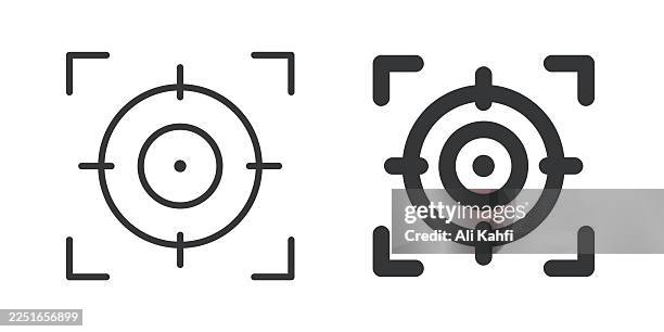 stockillustraties, clipart, cartoons en iconen met target thin line and glyph solid icon. editable stroke and perfect pixel isolated on transparent background - doelwit