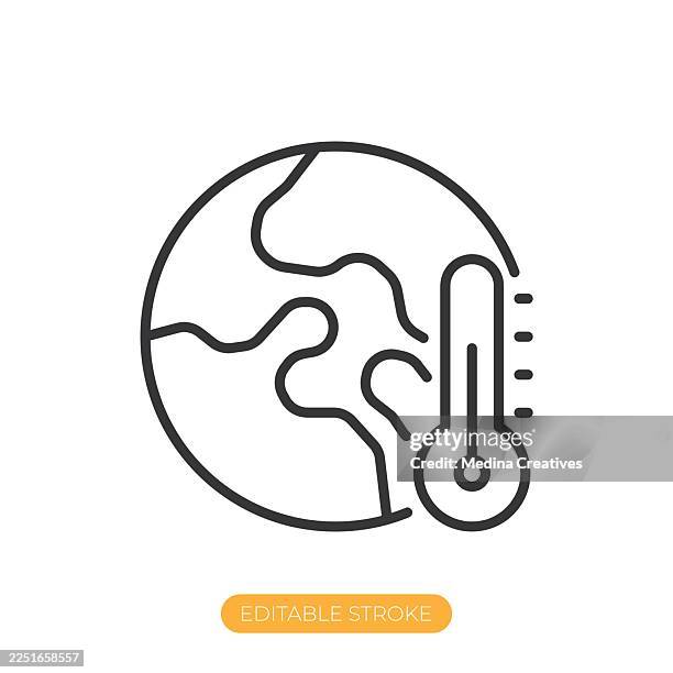climate change icon. editable stroke thin line icon - generations at work stock illustrations