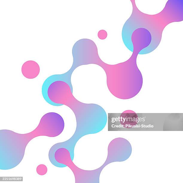 abstract molecular pattern, science and technology background with soft gradient shapes - cell division stock illustrations