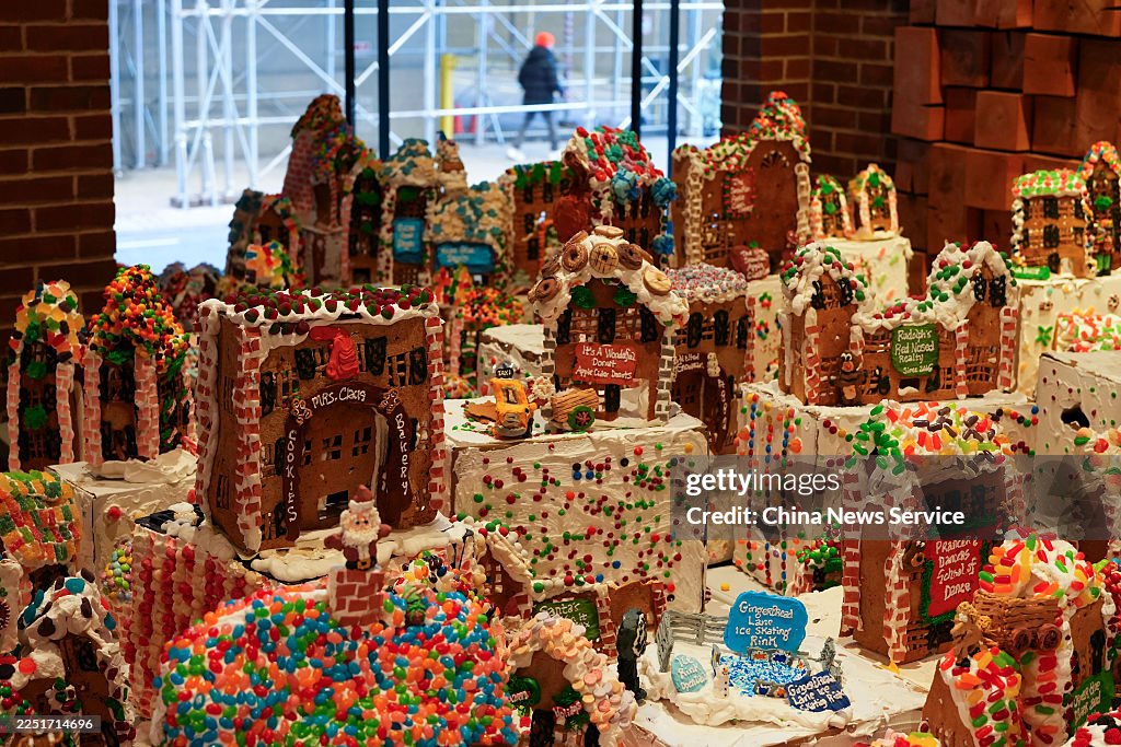 Large "Gingerbread Village" On Display In New York