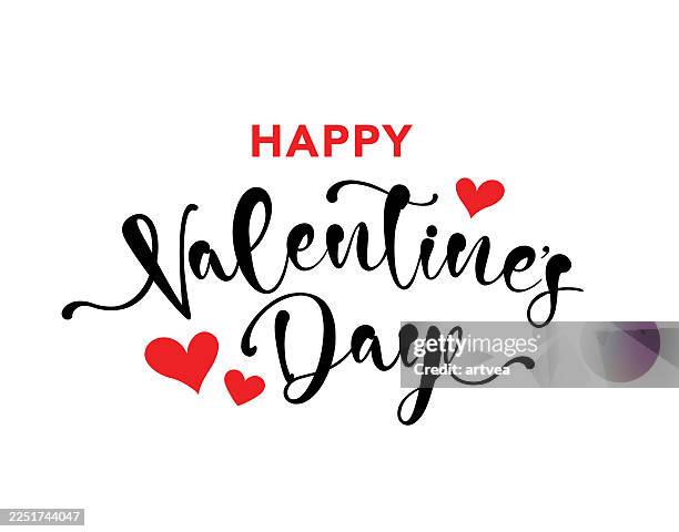 valentines day calligraphy banner with heart - black hands typing stock illustrations