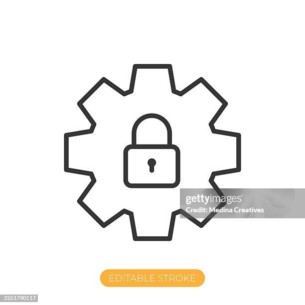 security settings icon. editable stroke thin line icon - padlock stock illustrations