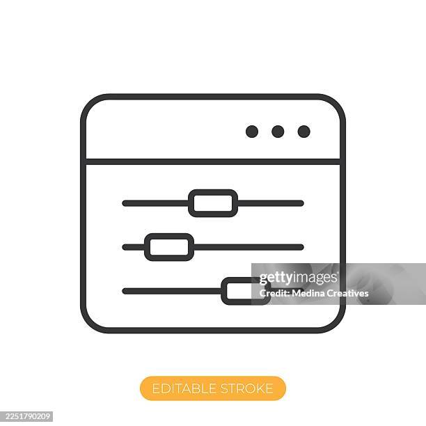 web controls icon. editable stroke thin line icon - filtration system stock illustrations