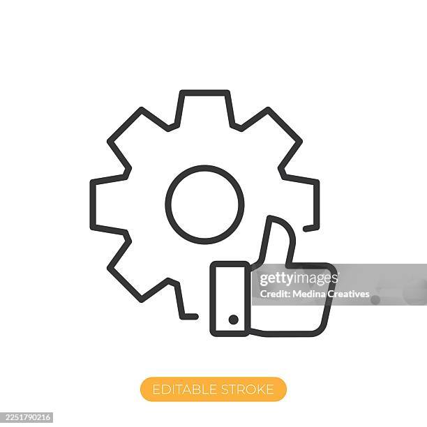 optimal settings icon. editable stroke thin line icon - playing game on computer stock illustrations