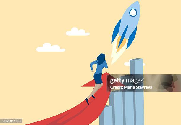 rocket fly to the target,business target. - running fast stock illustrations