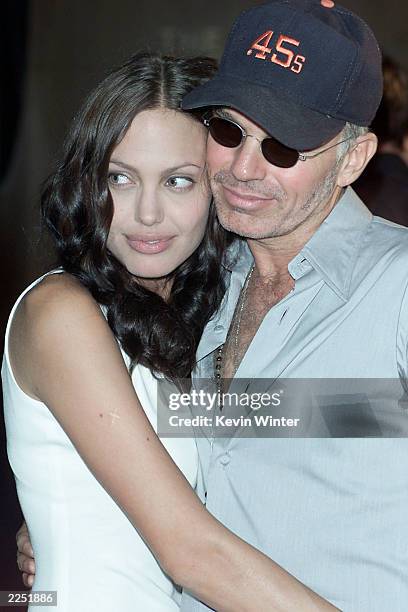 Cast member Angelina Jolie and husband Billy Bob Thornton before the 'Original Sin' premiere held at DGA Theater in Los Angeles, CA., Tues., July 31,...