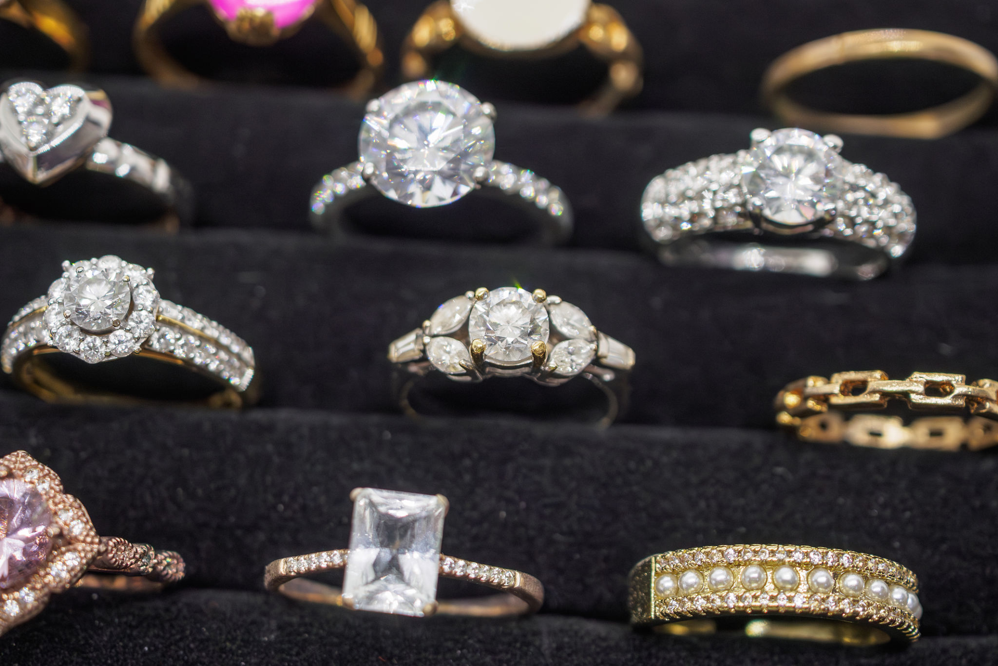 colored gemstones rings