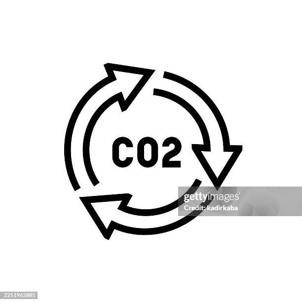 decarbonization icon - net zero emission stock illustrations
