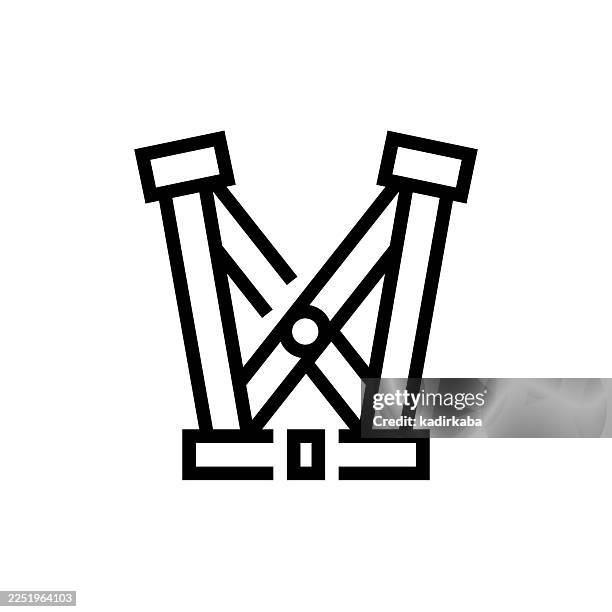 fall harness icon - safety harness stock illustrations