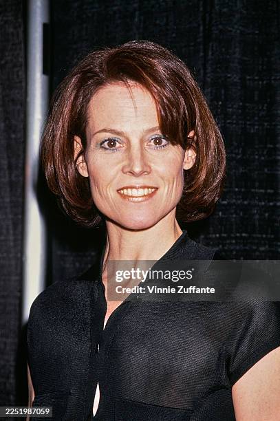 American actress Sigourney Weaver attends the 1996 National Association of Theatre Owners ShoWest Convention at Bally's Hotel & Casino in Las Vegas,...