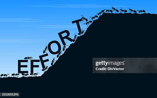 effort concept vector background - ants working stock illustrations