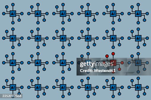 Artificial intelligence CPU circuit pattern illustration background Artificial intelligence CPU circuit pattern illustration background