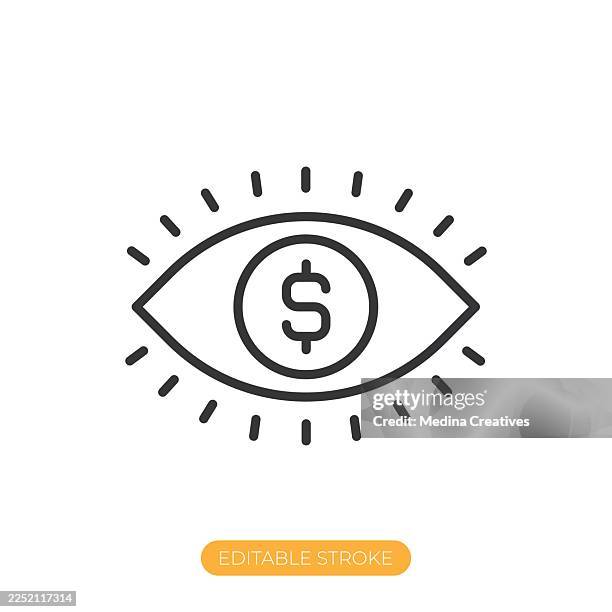market insight icon. editable stroke thin line icon - content writing vector stock illustrations