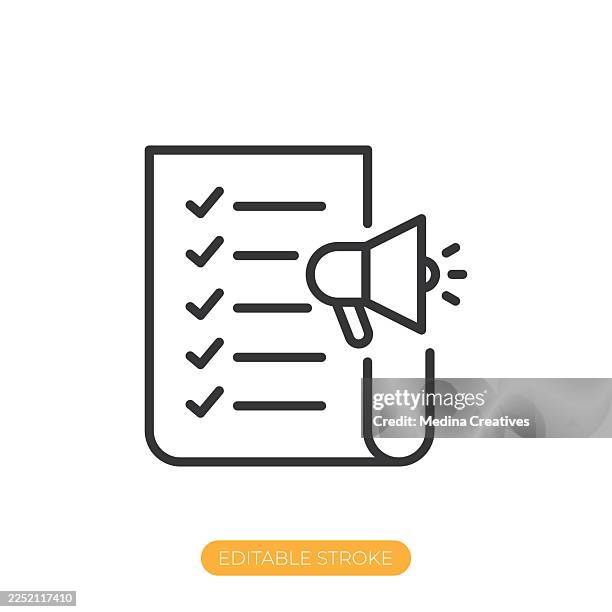 marketing plan icon. editable stroke thin line icon - content writer stock illustrations