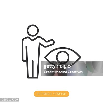 Presenting vision icon. Editable stroke thin line icon Presenting vision icon. Editable stroke thin line icon