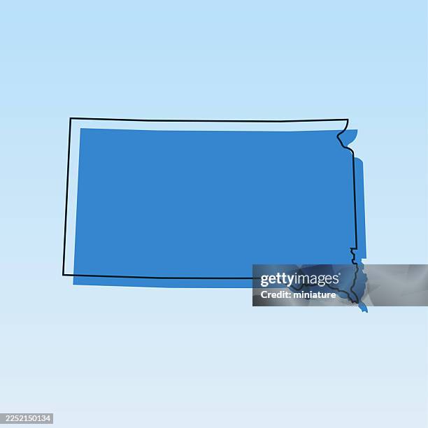 south dakota map - south dakota stock illustrations