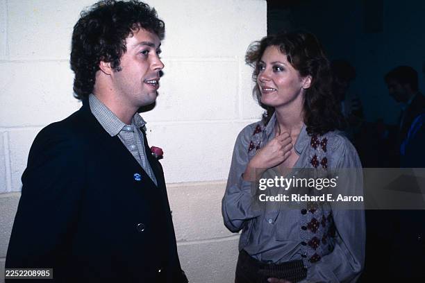 English actor and singer Tim Curry Tim and American actress Susan Sarandon attend the 2nd Rocky Horror Picture Show Convention, 8th October 1979.
