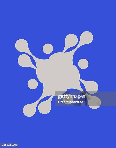 blue turning drop dot pattern sign - water bubble stock illustrations