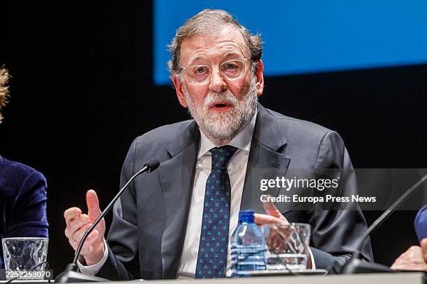 The former Prime Minister of Spain, Mariano Rajoy, during the presentation of his book 'El arte de gobernar', at the Teatro Juan Bravo, on 16...