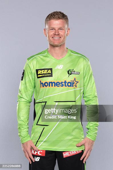 Sam Riling's Sam Billings poses during a Sydney Thunder 2025-26 BBL Headshots ...
