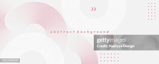 trendy abstract design with geometric shapes, patterns, and pink and white circles on a white background. modern abstract design for websites, covers, brochures, flyers, presentations, banners, and vector illustrations. - white circle pattern stock illustrations