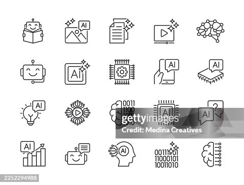 Artificial Intelligence Icons - Editable storke thin line series icon Artificial Intelligence Icons - Editable storke thin line series icon