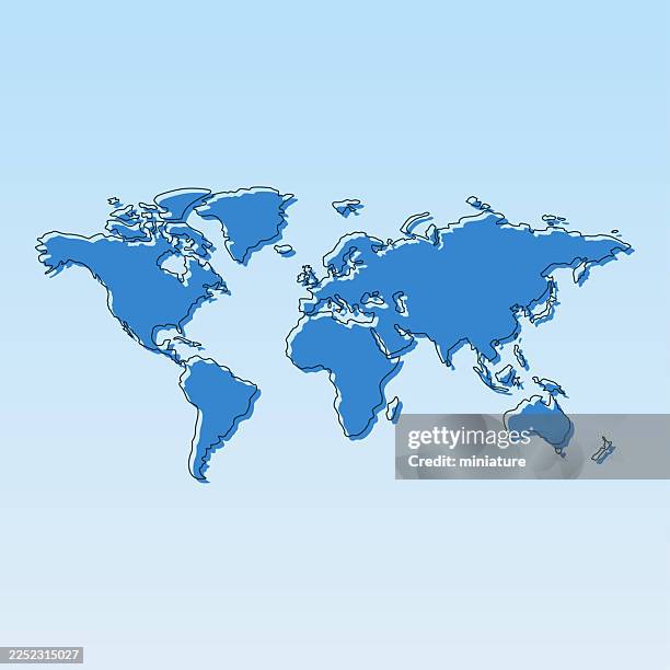 world map - world map flat stock illustrations