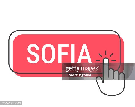 Sofia - Click button with hand cursor on white background Sofia - Click button with hand cursor on white background