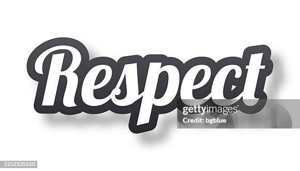 respect - 3d text with shadow on white background - polite stock illustrations