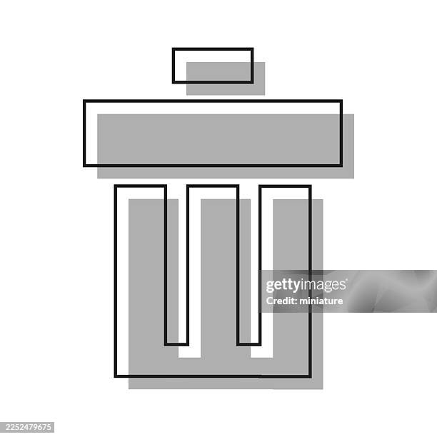 garbage can icon - bin icon stock illustrations