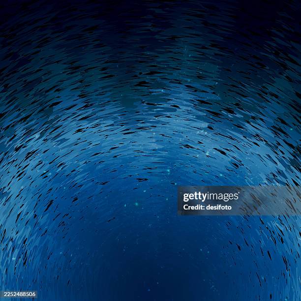 abstract square dark blue color gradient spotted vector background with waves of wavy moving water painted as underwater whirpool cyclone in sea or ocean, watercolor or oil painting nature creative design - eye of the storm stock illustrations