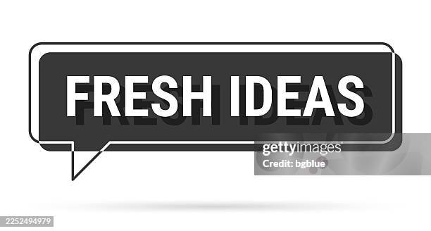 fresh ideas - 3d black speech bubble on white background - new text message stock illustrations