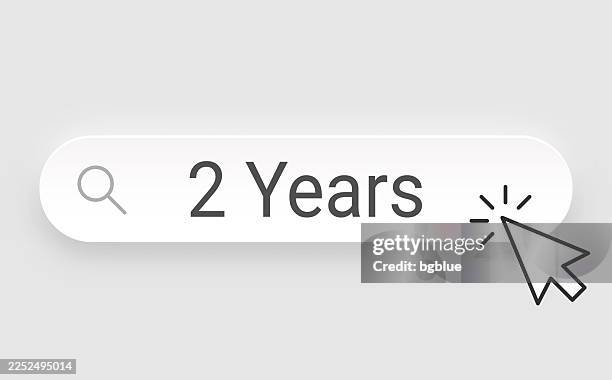 2 years - search bar with cursor on blank background - number 2 stock illustrations