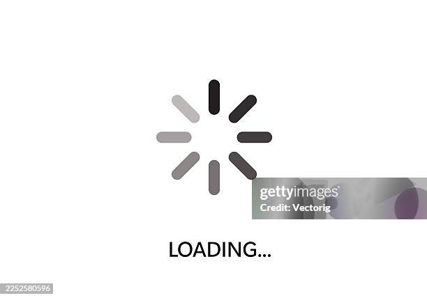 loading spinner icon with text - circular progress bar stock illustrations
