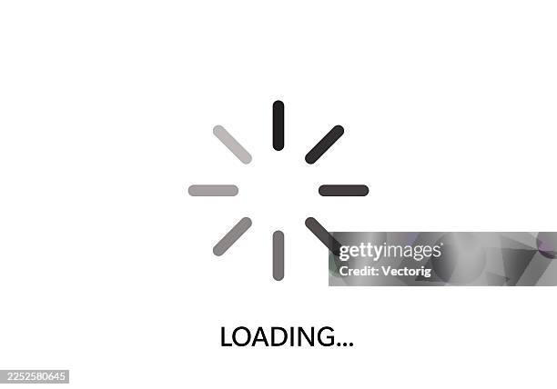 loading spinner icon with text - loading bar circle stock illustrations