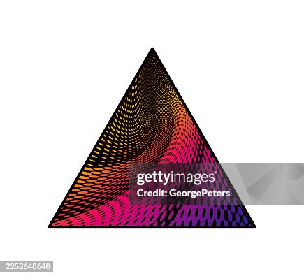 Abstract triangle shape with halftone swirl pattern Abstract triangle shape with halftone swirl pattern