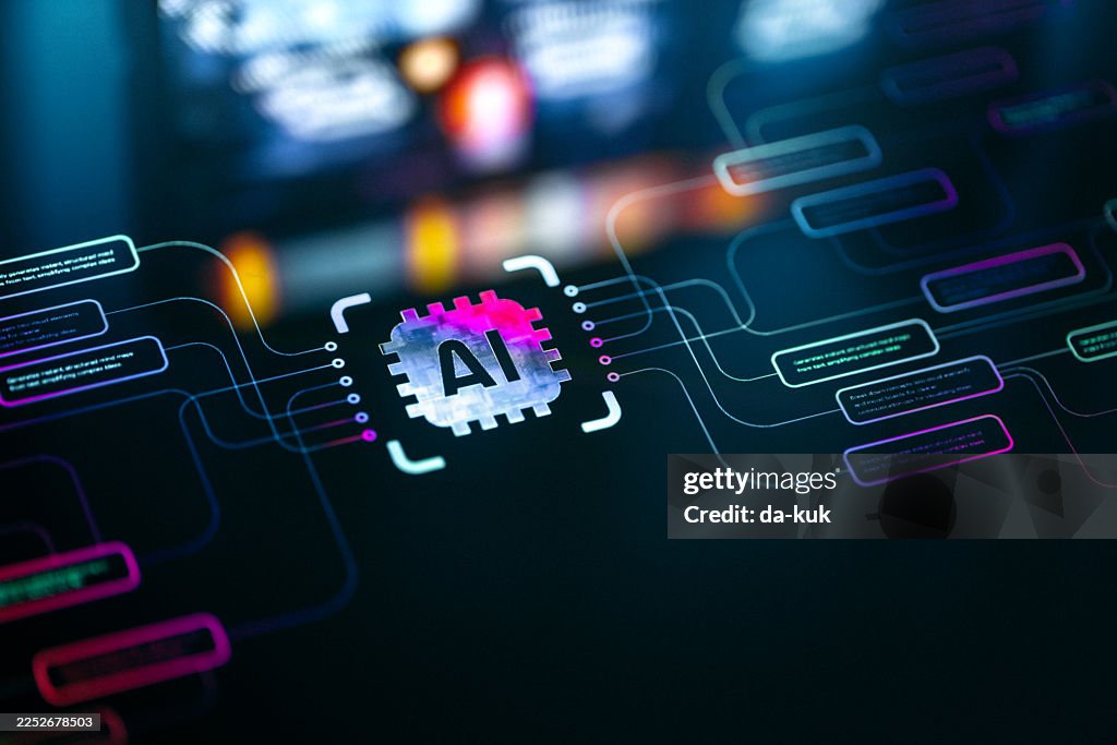 Multimodal AI Technology Concept with Digital Blocks Representing Artificial Intelligence Technologies