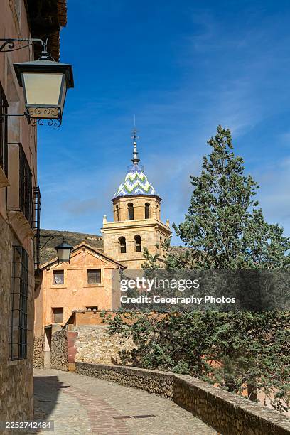 Cathedral church of San Salvador, historic buildings in medieval village of Albarracin, Teruel province, Aragon, Spain.