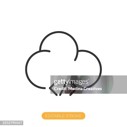Cloud coding icon. Editable stroke thin line icon Cloud coding icon. Editable stroke thin line icon